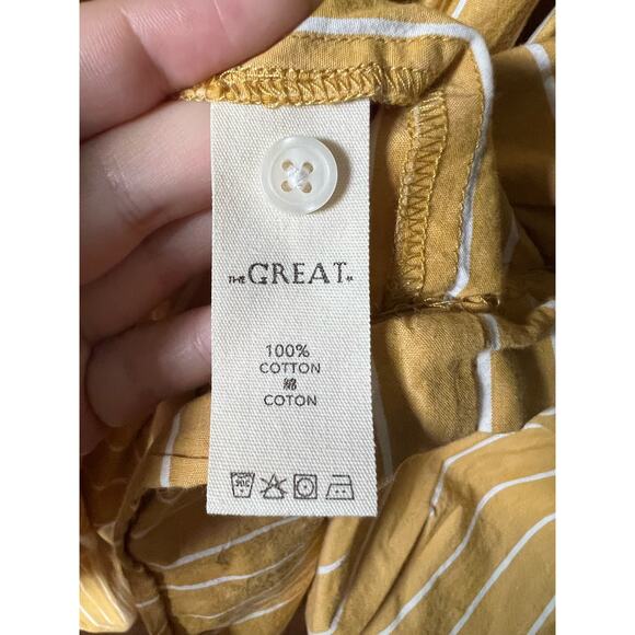The Great Women's Striped Laurel Midi Dress Sleeveless Yellow/White Size 3 (L) - Picture 6 of 16